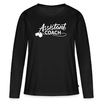 Entraîneur adjoint Assistant entraîneur adjoint - T-shirt manches longues Premium bio Femme - noir - Devant - Julia (174cm)