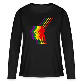 Saut à la perche Saut de saut Athlétisme coloré - T-shirt manches longues Premium bio Femme - noir - Devant - Julia (174cm)