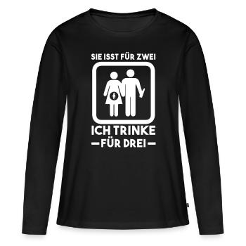 Werdender Papa - Frauen Premium Bio Langarmshirt - Schwarz - Vorne - Julia (174cm)