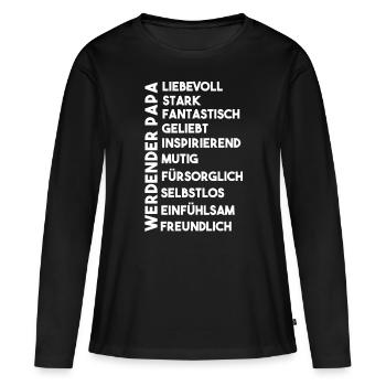 Werdender Papa - Frauen Premium Bio Langarmshirt - Schwarz - Vorne - Julia (174cm)