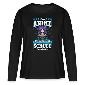 Anime Otaku Weeb Kawaii - T-shirt manches longues Premium bio Femme - noir - Devant - Julia (174cm)