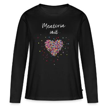 Mentorin mit Herz Chefin Ausbilderin - Frauen Premium Bio Langarmshirt - Schwarz - Vorne - Julia (174cm)