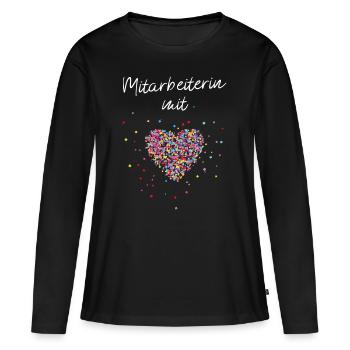 Mitarbeiter mit Herz Kollegin Angestellt - Frauen Premium Bio Langarmshirt - Schwarz - Vorne - Julia (174cm)