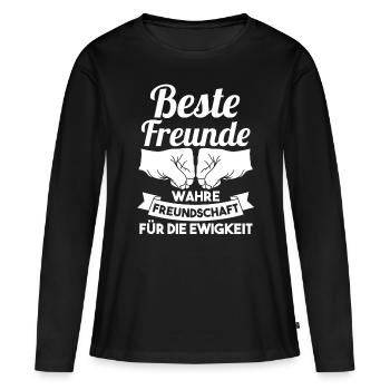 Bester Freund - Frauen Premium Bio Langarmshirt - Schwarz - Vorne - Julia (174cm)