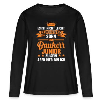 Chef Bauherr Junioren Hausbau Bauherr Junior - Frauen Premium Bio Langarmshirt - Schwarz - Vorne - Julia (174cm)
