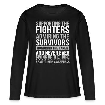 Brain Tumor Glioblastoma Survivor Cancer Ribbon - Women's Premium Organic Long Sleeve Shirt - black - Front - Julia (174cm)