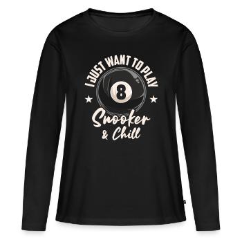 Billard Piscine Billard Billard Boule Billard Billard Cuisine 8Ball - T-shirt manches longues Premium bio Femme - noir - Devant - Julia (174cm)