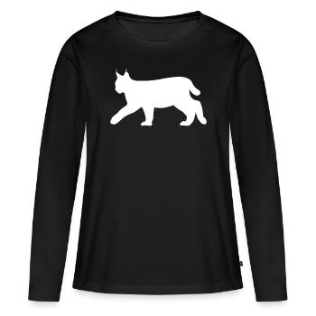 Luchs Rotluchs Waldtiere Tierliebhaber Geschenk - Frauen Premium Bio Langarmshirt - Schwarz - Vorne - Julia (174cm)