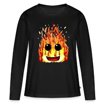 Feu Chaleur Flammes Inferno Face Incendie Professions - T-shirt manches longues Premium bio Femme - noir - Devant - Julia (174cm)