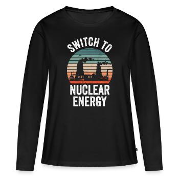 Umstieg Auf Kernenergie Kernkraft Atomkraft - Frauen Premium Bio Langarmshirt - Schwarz - Vorne - Julia (174cm)