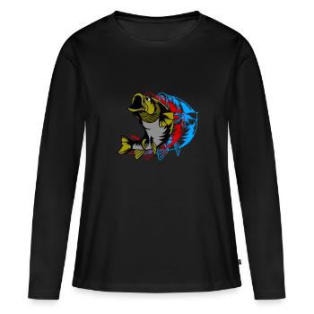 Pike-perch fish Predatory fish Anglers Nature - Women's Premium Organic Long Sleeve Shirt - black - Front - Julia (174cm)