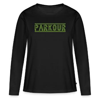 Parkour - T-shirt manches longues Premium bio Femme - noir - Devant - Julia (174cm)