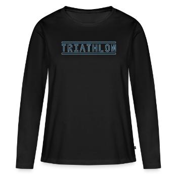 Triathlon - T-shirt manches longues Premium bio Femme - noir - Devant - Julia (174cm)