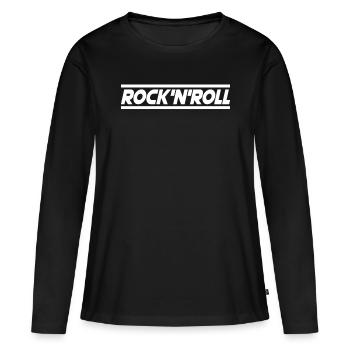 Rock n Roll - T-shirt manches longues Premium bio Femme - noir - Devant - Julia (174cm)
