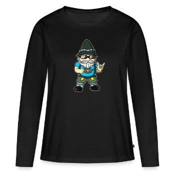 Gnome de jardin bavarois Rocker Lustiges Bayern - T-shirt manches longues Premium bio Femme - noir - Devant - Julia (174cm)