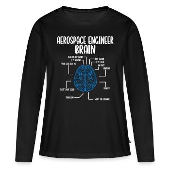 Aerospace Engineer Brain for Aerospace Engineering - Frauen Premium Bio Langarmshirt - Schwarz - Vorne - Julia (174cm)