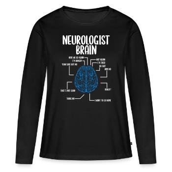 Neurologist Brain Neurology Scientist Neuroscience - Frauen Premium Bio Langarmshirt - Schwarz - Vorne - Julia (174cm)