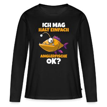 Anglerfisch - Frauen Premium Bio Langarmshirt - Schwarz - Vorne - Julia (174cm)