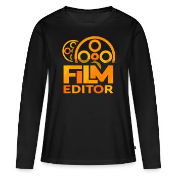 Film Editor Filmeditor Edit Video - Frauen Premium Bio Langarmshirt - Schwarz - Vorne - Julia (174cm)