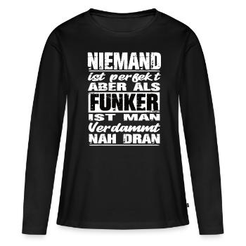 Funker - Frauen Premium Bio Langarmshirt - Schwarz - Vorne - Julia (174cm)