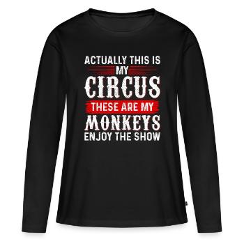 Cirque - T-shirt manches longues Premium bio Femme - noir - Devant - Julia (174cm)