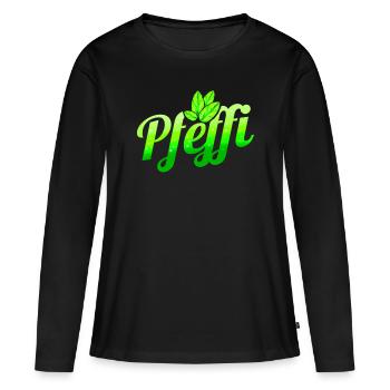 Liqueur de menthe poivrée L - T-shirt manches longues Premium bio Femme - noir - Devant - Julia (174cm)