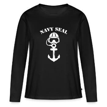 Navy Seals - T-shirt manches longues Premium bio Femme - noir - Devant - Julia (174cm)