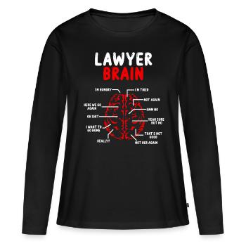 Avocat Cerveau Avocat Bar Examen Diplôme Avenir - T-shirt manches longues Premium bio Femme - noir - Devant - Julia (174cm)