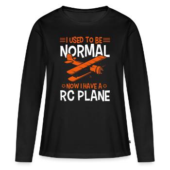 Modèle réduit d’avion modèle volant Modèle réduit d’avion - T-shirt manches longues Premium bio Femme - noir - Devant - Julia (174cm)