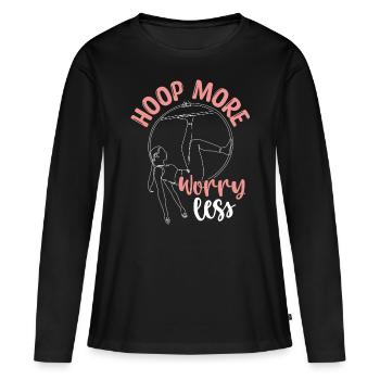 Aerial Hoop for Kids with Aerial Hoop Hand Loop - Frauen Premium Bio Langarmshirt - Schwarz - Vorne - Julia (174cm)
