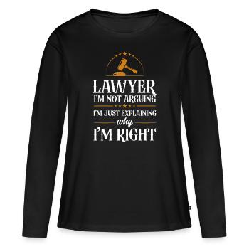 Jeune Avocat Avocat Avocat Avocat - T-shirt manches longues Premium bio Femme - noir - Devant - Julia (174cm)