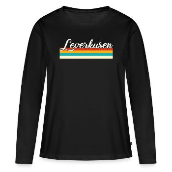 Leverkusen Rétro Vintage - T-shirt manches longues Premium bio Femme - noir - Devant - Julia (174cm)