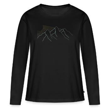 Montagne Soleil Nature Nature Nature Motif Nature Nature - T-shirt manches longues Premium bio Femme - noir - Devant - Julia (174cm)