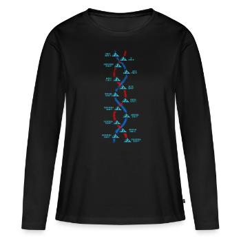 DNA Alpinist 14 Highest Mountains Everest K2 Makalu - Women's Premium Organic Long Sleeve Shirt - black - Front - Julia (174cm)