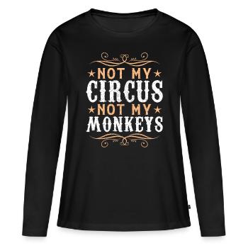 Cirque - T-shirt manches longues Premium bio Femme - noir - Devant - Julia (174cm)