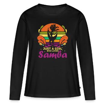 Filles, La Samba-brésil-danse-raisin-samba - T-shirt manches longues Premium bio Femme - noir - Devant - Julia (174cm)