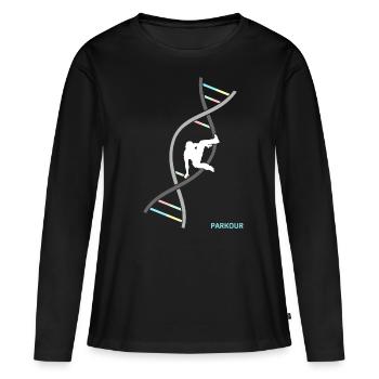 Parkour Freerunning Backflip Freestyle Acrobaties - T-shirt manches longues Premium bio Femme - noir - Devant - Julia (174cm)