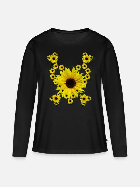 Sunflower Heart, Sunflower, Sunflower Heart - Women's Premium Organic Long Sleeve Shirt - black