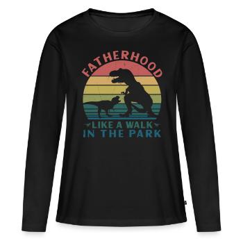 La paternité comme une promenade dans le parc - T-shirt manches longues Premium bio Femme - noir - Devant - Julia (174cm)