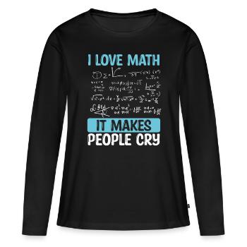 Professeur de mathématiques Mathématiques Enseignement des mathématiques Sciences - T-shirt manches longues Premium bio Femme - noir - Devant - Julia (174cm)