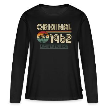 60th Birthday Original 1962 Limited Edition - Women's Premium Organic Long Sleeve Shirt - black - Front - Julia (174cm)