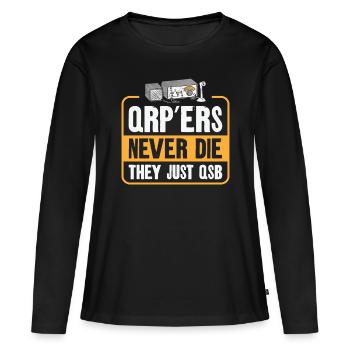 Funk Amateur Funker Funken Radio Hobby Geschenk - Frauen Premium Bio Langarmshirt - Schwarz - Vorne - Julia (174cm)