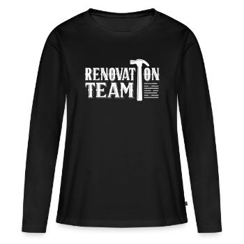 Équipe Rénovation Constructeur Restauration Rénover - T-shirt manches longues Premium bio Femme - noir - Devant - Julia (174cm)