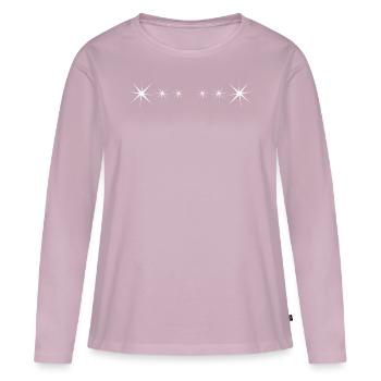 Étoiles - T-shirt manches longues Premium bio Femme - rose poudré - Devant - Julia (174cm)