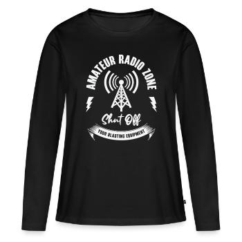 Funk Amateur Funker Funken Radio Hobby Geschenk - Frauen Premium Bio Langarmshirt - Schwarz - Vorne - Julia (174cm)