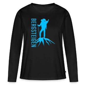 Bergsteigen - Frauen Premium Bio Langarmshirt - Schwarz - Vorne - Julia (174cm)