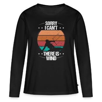 Kiteboarding Vintage There is Wind Kitesurfing - Women's Premium Organic Long Sleeve Shirt - black - Front - Julia (174cm)