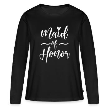Maid Of The Honor Gift JGA - Women's Premium Organic Long Sleeve Shirt - black - Front - Julia (174cm)