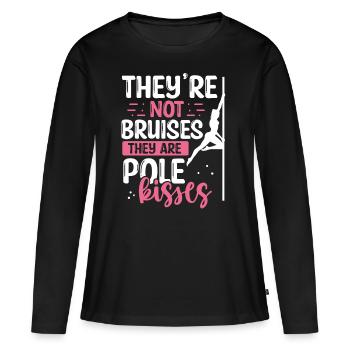 Pole Dance pour femmes Pole Kisses Pole Bruises - T-shirt manches longues Premium bio Femme - noir - Devant - Julia (174cm)