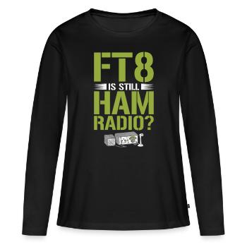 Funk Amateur Funker Funken Radio Hobby Geschenk - Frauen Premium Bio Langarmshirt - Schwarz - Vorne - Julia (174cm)